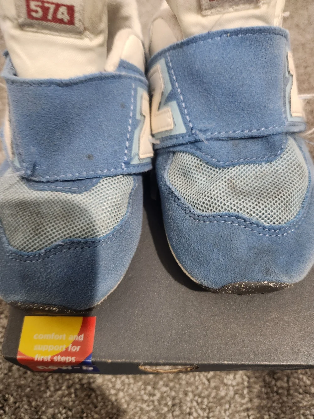 574 New Balance Hook And Loop Toddler Blue Sneakers Size 6 Wide